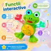Jucarie interactiva pentru copii, model broscuta dansatoare, cu efecte luminoase, efecte sonore si miscare automata