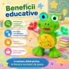 Jucarie interactiva pentru copii, model broscuta dansatoare, cu efecte luminoase, efecte sonore si miscare automata