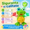 Jucarie interactiva pentru copii, model broscuta dansatoare, cu efecte luminoase, efecte sonore si miscare automata