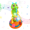 Jucarie Interactiva muzicala, cu lumini multicolore si rotire 360° , Omida Cantareata, 25x14 cm, 3+ ani