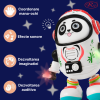Jucarie Interactiva muzicala, cu lumini multicolore, Ursulet Panda Cosmonaut, 19x15 cm, 3+ ani