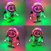 Jucarie Interactiva muzicala, cu lumini multicolore, Ursulet Panda Cosmonaut, 19x15 cm, 3+ ani
