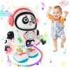 Jucarie Interactiva muzicala, cu lumini multicolore, Ursulet Panda Cosmonaut, 19x15 cm, 3+ ani