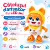 Catelus dansator cu lumini LED, cantece si miscare stanga-dreapta pentru copii
