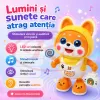 Catelus dansator cu lumini LED, cantece si miscare stanga-dreapta pentru copii