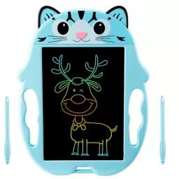 Tableta copii LCD Motanel cu buton de stergere, 23cm, Albastru