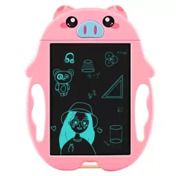 Tableta copii LCD Porcusor cu buton de stergere, 23cm, Roz