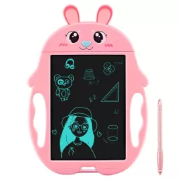 Tableta copii LCD Iepuras cu buton de stergere, 23cm, Roz