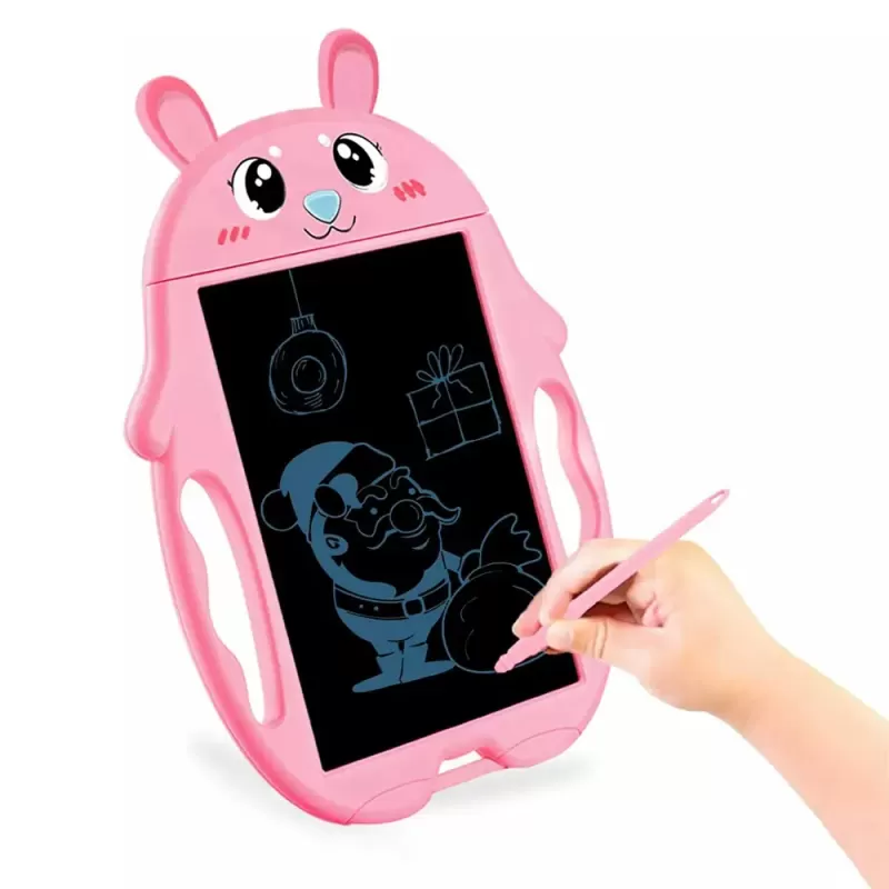 Tableta copii LCD Iepuras cu buton de stergere, 23cm, Roz