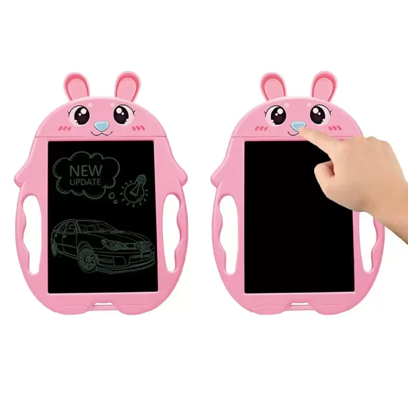 Tableta copii LCD Iepuras cu buton de stergere, 23cm, Roz