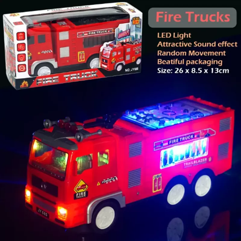 Masina de pompieri de jucarie, interactiva, cu sunete si lumini, 27x 13 x 9 cm