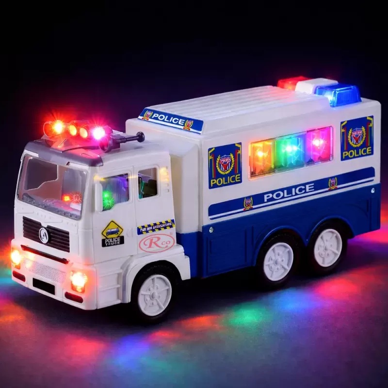 Masina de politie de jucarie, interactiva, cu sunete si lumini, 27 x 13 x 9 cm