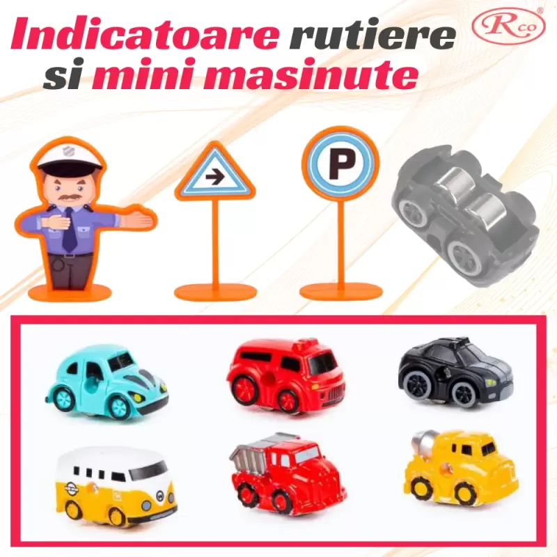 Parcare Interactiva cu 6 mini masinute, Lift Automat si Piste Spirale