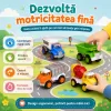 Set 8 Masinute RCO pentru Copii, Vehicule Colorate cu Elemente Mobile, Fara Baterii, 3+ Ani