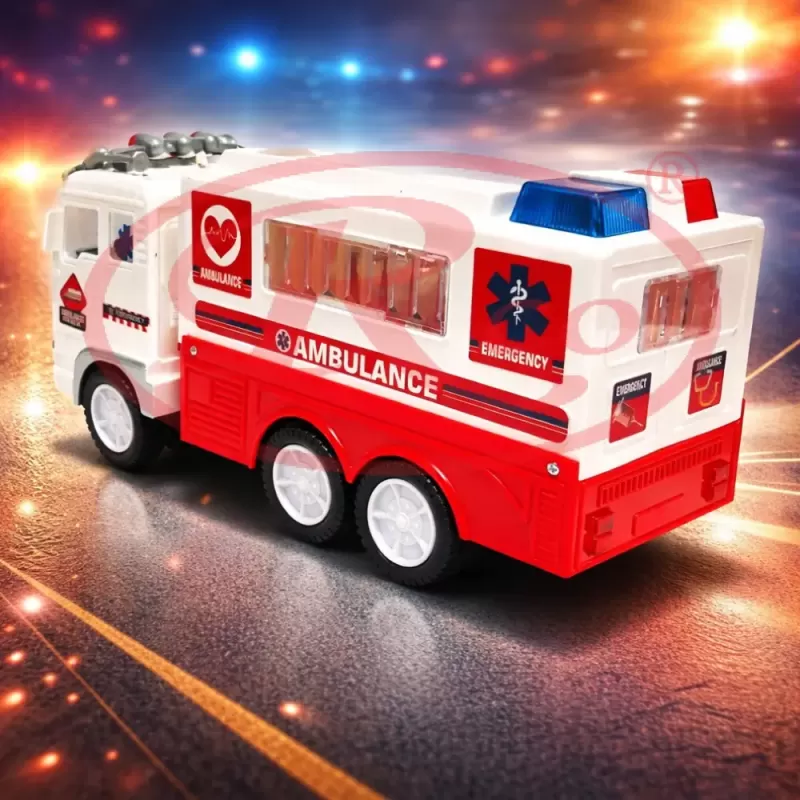 Ambulanta de jucarie, interactiva, cu sunete si lumini, 27 x 13 x 9 cm