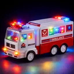 Ambulanta de jucarie, interactiva, cu sunete si lumini, 27 x 13 x 9 cm