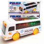 Autobuz de politie de jucarie, interactiv, cu sunete si lumini, 19 x 9 x 7.5 cm