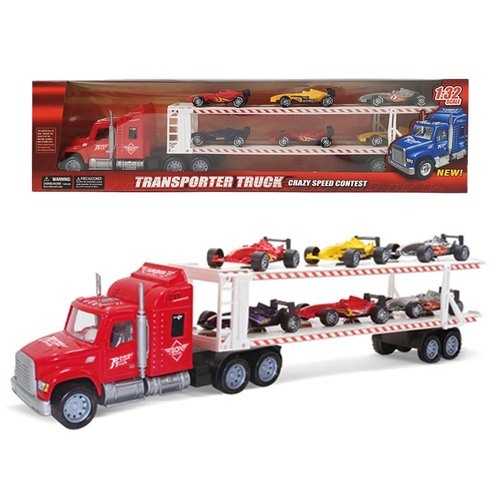 Jucarie – Camion de transport cu masinute Formula 1, 6 buc