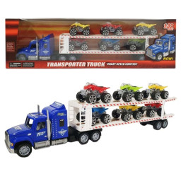 Jucarie – Camion de transport cu masinute ATV, 6 buc