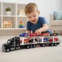 Camion Transport Masini cu Remorca Transportatoare si 8 Masinute de Curse 