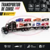 Camion Transport Masini cu Remorca Transportatoare si 8 Masinute de Curse 