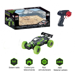Masina cu telecomanda 2.4GHz, Speedy, RTR, 12 Km/h, amortizoare, roti cu striatii, 1:18, Verde, +6 ani