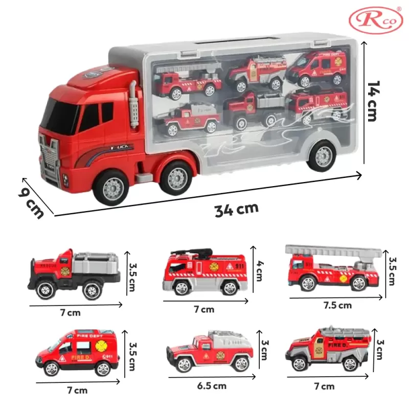Camion de jucarie pompieri, pentru misiuni de salvare si detalii realistice
