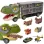 Camion cu 7 piese, cap T-Rex de jucarie, dinozauri cu lumini, sunete si detalii realistice