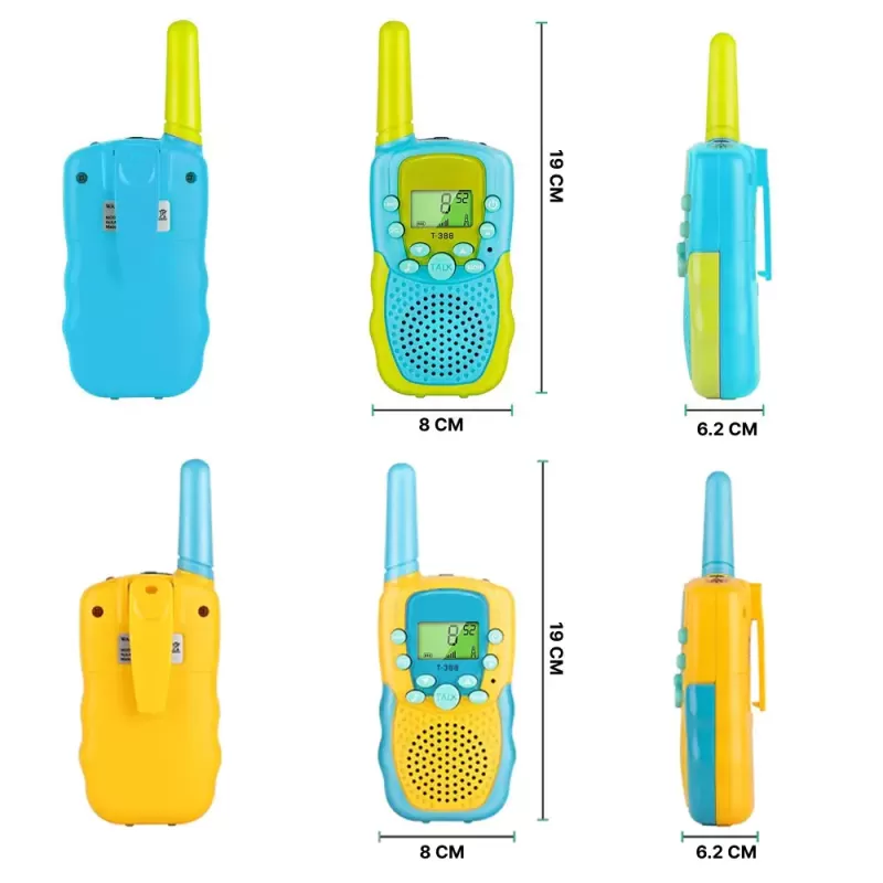 Set doua statii Walkie Talkie pentru copii, Antena si Lanterna, Raza de Actiune 3 km in spatii deschise, 8 canale de emisie, functia VOX