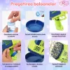 Pistol automat de facut baloane, cu 2 capete interschimbabile 132 / 73 orificii, Bubble Rocket, Albastru