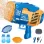Pistol automat de facut baloane, cu 2 capete interschimbabile 132 / 73 orificii, Bubble Rocket, Albastru