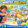Set cu mingi din spuma si mini popice pentru interior si exterior