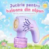 Generator de baloane de sapun transparente si multicolore cu ventilator portabil cu 20 de orificii