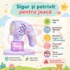 Generator de baloane de sapun transparente si multicolore cu ventilator portabil cu 20 de orificii