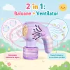 Generator de baloane de sapun transparente si multicolore cu ventilator portabil cu 20 de orificii