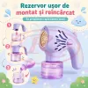 Generator de baloane de sapun transparente si multicolore cu ventilator portabil cu 20 de orificii