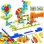 Jucarie educativa si interactiva STEM, set de constructie puzzle din ABS cu bormasina pentru inginerie 2D si 3D cu 237 piese, carcasa portabila, +3