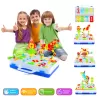 Jucarie educativa si interactiva STEM, set de constructie puzzle din ABS cu bormasina pentru inginerie 2D si 3D cu 237 piese, carcasa portabila, +3