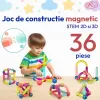 Set de Constructie Magnetica STEM 36 Piese – Bile si Tije 2D & 3D