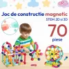 Set de Constructie Magnetica STEM 70 Piese – Bile si Tije 2D & 3D