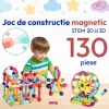 Set de Constructie Magnetica STEM 130 Piese si Cutie depozitare – Bile si Tije 2D & 3D