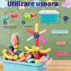 Set de Constructie Magnetica STEM 130 Piese si Cutie depozitare – Bile si Tije 2D & 3D