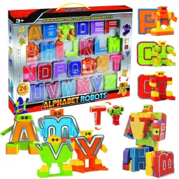 Joc STEM Educational - Litere - Set 26 de Roboti Transformabili
