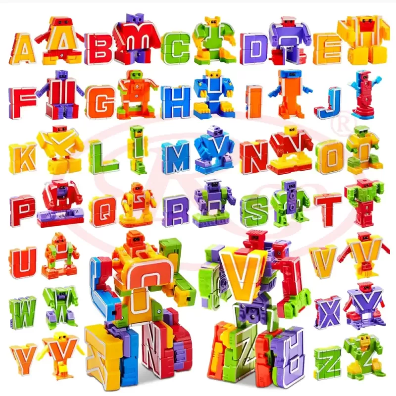 Joc STEM Educational - Litere - Set 26 de Roboti Transformabili
