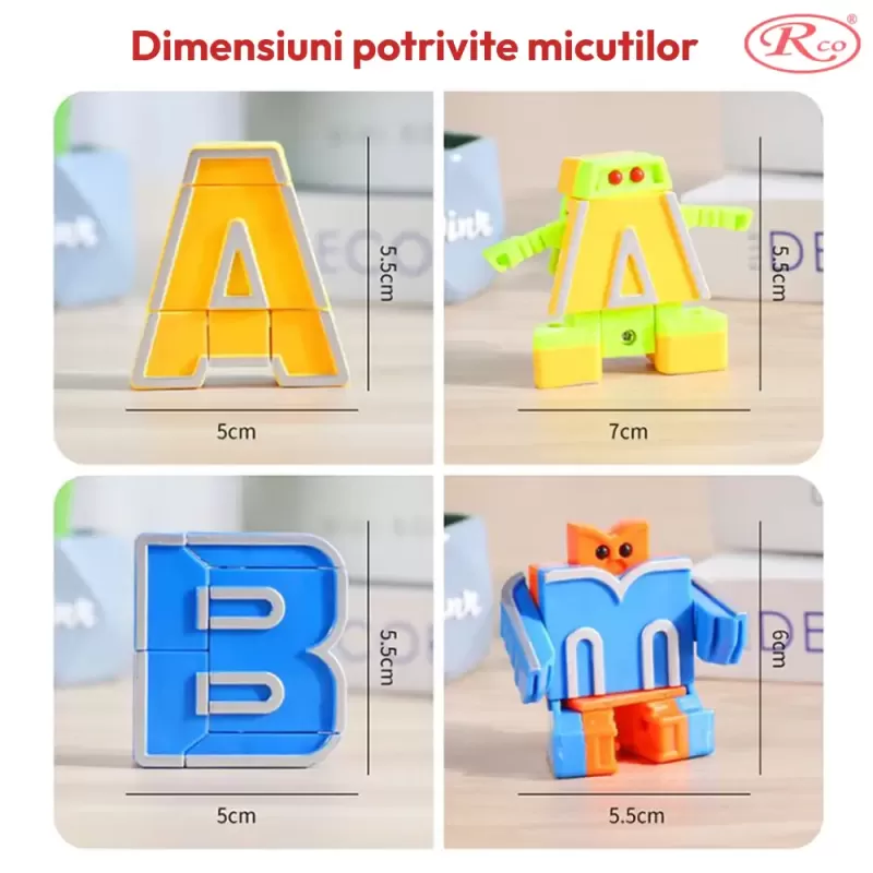Joc STEM Educational - Litere - Set 26 de Roboti Transformabili