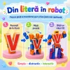 Set Educativ Alfabet cu Roboti Transformabili, 26 Litere, Jucarie STEM pentru Copii 3 Ani+