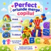 Set Educativ Alfabet cu Roboti Transformabili, 26 Litere, Jucarie STEM pentru Copii 3 Ani+