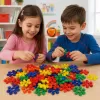 Set de constructie STEM Fun Blocks Educational cu aproximativ 36 de piese colorate conectabile si plansa cu modele
