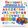 Set educational Montessori cu 160 de litere colorate A–Z pentru snuruit, sortare si formarea cuvintelor
