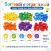 Set educational Montessori cu 160 de litere colorate A–Z pentru snuruit, sortare si formarea cuvintelor
